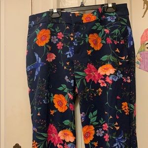 Navy Blue Floral Pants